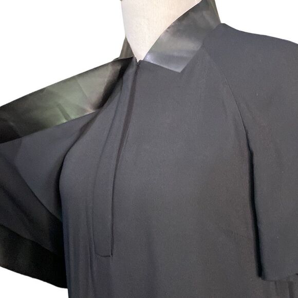 ALEXANDER WANG SHOULDER FLAP DRESS IN BLACK VISCOSE Short Sleeve Mini Length - Picture 6 of 15
